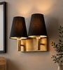 Dual Gold Wall Lamp with Black cotton shade