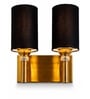 Dual Gold Wall Lamp with Black cotton shade