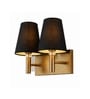Dual Gold Wall Lamp with Black cotton shade