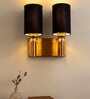 Dual Gold Wall Lamp with Black cotton shade