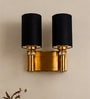 Dual Gold Wall Lamp with Black cotton shade