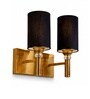 Dual Gold Wall Lamp with Black cotton shade