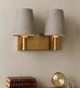 Dual Gold Wall Lamp with Grey  cotton shade