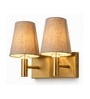 Dual Gold Wall Lamp with Grey  cotton shade