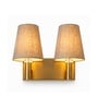 Dual Gold Wall Lamp with Grey  cotton shade