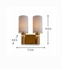 Dual Gold Wall Lamp with Grey  cotton shade