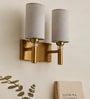 Dual Gold Wall Lamp with Grey  cotton shade