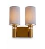 Dual Gold Wall Lamp with Grey  cotton shade