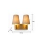 Dual Gold Wall Lamp with Grey  cotton shade