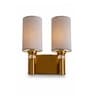 Dual Gold Wall Lamp with Grey  cotton shade