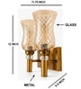 Dual Gold Wall Lamp with Lavender Glass