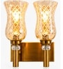 Dual Gold Wall Lamp with Lavender Glass