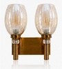 Dual Gold Wall Lamp with Lavender Glass