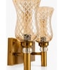 Dual Gold Wall Lamp with Lavender Glass