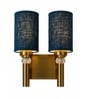 Dual Gold Wall Lamp with Maroon Jute shade