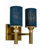 Dual Gold Wall Lamp with Maroon Jute shade
