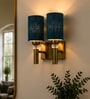 Dual Gold Wall Lamp with Maroon Jute shade