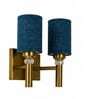 Dual Gold Wall Lamp with Maroon Jute shade