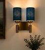 Dual Gold Wall Lamp with Maroon Jute shade