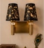Dual Gold Wall Lamp with Metal Etched Shade