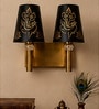 Dual Gold Wall Lamp with Metal Etched Shade