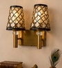 Dual Gold Wall Lamp with Metal Etched Shade