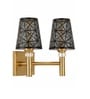 Dual Gold Wall Lamp with Metal Etched Shade