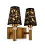 Dual Gold Wall Lamp with Metal Etched Shade