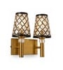 Dual Gold Wall Lamp with Metal Etched Shade