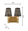 Dual Gold Wall Lamp with Metal Etched Shade