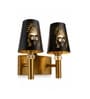 Dual Gold Wall Lamp with Metal Etched Shade