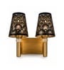 Dual Gold Wall Lamp with Metal Etched Shade
