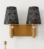 Dual Gold Wall Lamp with Metal Etched Shade
