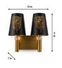 Dual Gold Wall Lamp with Metal Etched Shade
