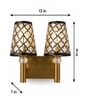 Dual Gold Wall Lamp with Metal Etched Shade