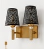 Dual Gold Wall Lamp with Metal Etched Shade