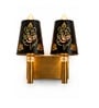 Dual Gold Wall Lamp with Metal Etched Shade