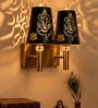 Dual Gold Wall Lamp with Metal Etched Shade
