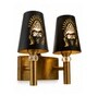 Dual Gold Wall Lamp with Metal Etched Shade