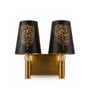 Dual Gold Wall Lamp with Metal Etched Shade