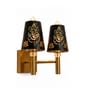 Dual Gold Wall Lamp with Metal Etched Shade
