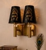 Dual Gold Wall Lamp with Metal Etched Shade
