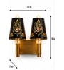Dual Gold Wall Lamp with Metal Etched Shade