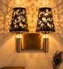 Dual Gold Wall Lamp with Metal Etched Shade