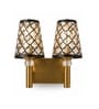 Dual Gold Wall Lamp with Metal Etched Shade