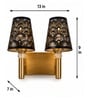 Dual Gold Wall Lamp with Metal Etched Shade