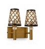 Dual Gold Wall Lamp with Metal Etched Shade