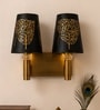 Dual Gold Wall Lamp with Metal Etched Shade