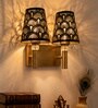 Dual Gold Wall Lamp with Metal Etched Shade