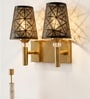 Dual Gold Wall Lamp with Metal Etched Shade